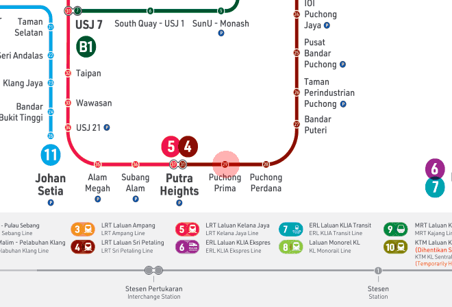 Puchong Prima station map