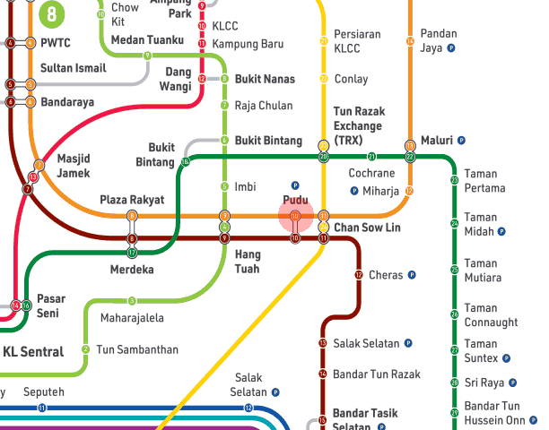 Pudu station map