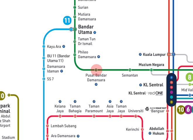 Pusat Bandar Damansara station map