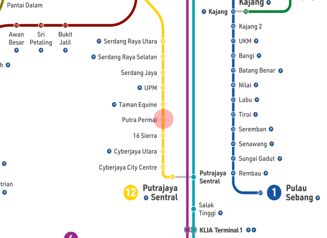 Putra Permai station map