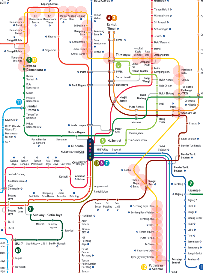 Kuala Lumpur Rapid KL Putrajaya Line map