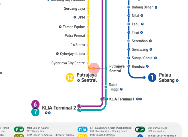 Putrajaya Sentral station map