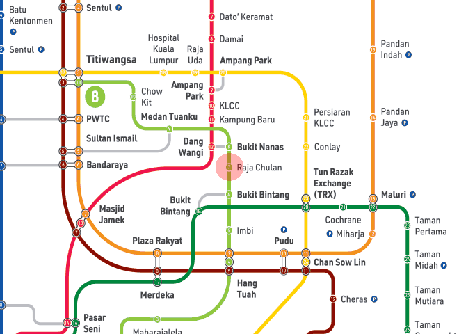 Raja Chulan station map