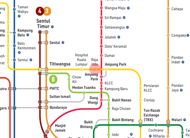 Raja Uda-UTM station map