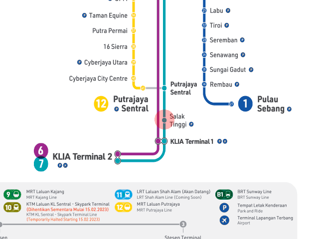 Salak Tinggi station map