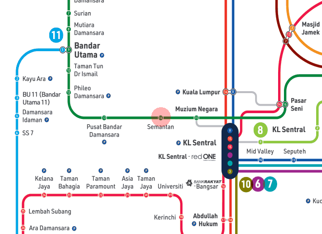 Semantan station map