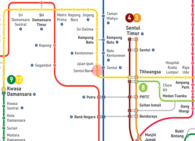 Sentul Barat station map