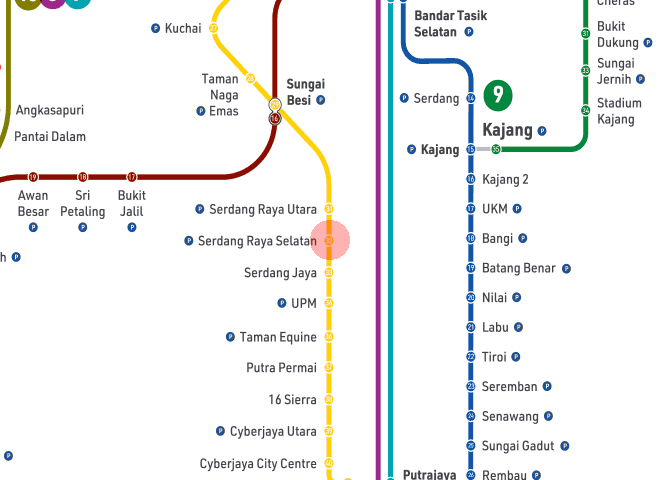 Serdang Raya Selatan station map