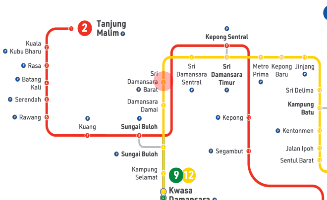 Sri Damansara Barat station map