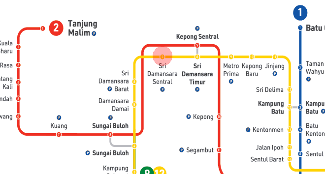 Sri Damansara Sentral station map