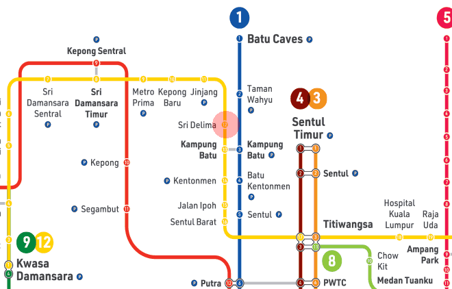 Sri Delima station map