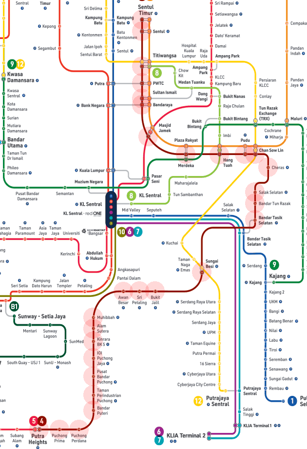 Kuala Lumpur Rapid KL Sri Petaling Line map