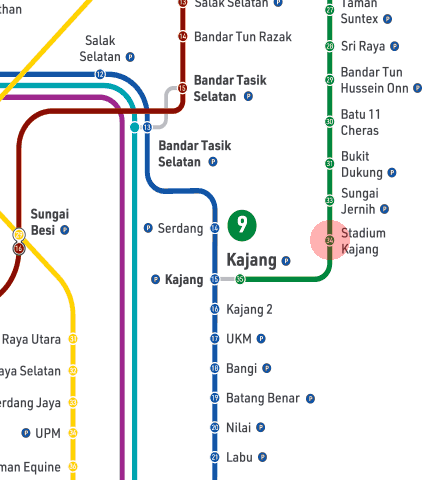 Stadium Kajang station map