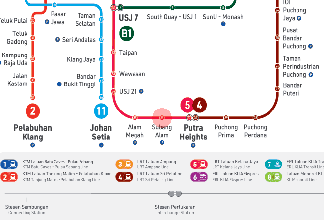 Subang Alam station map