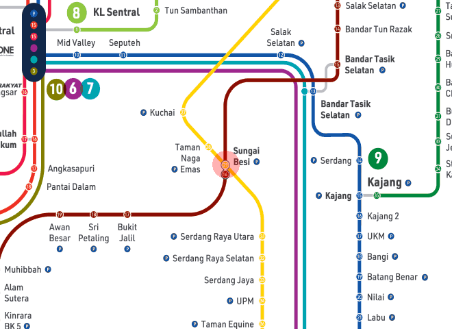 Sungai Besi station map