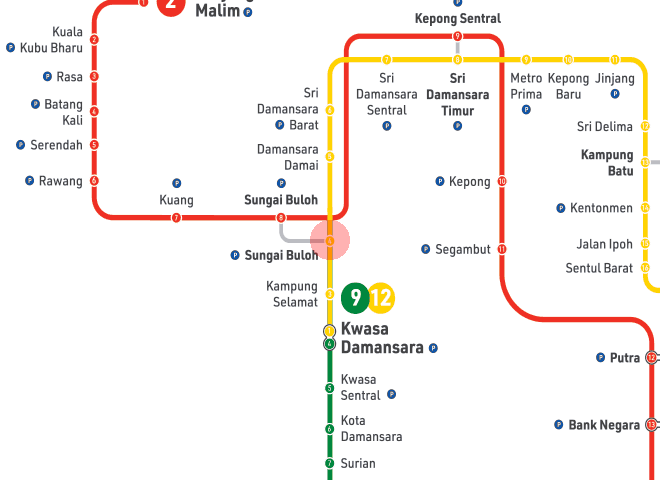 Sungai Buloh station map