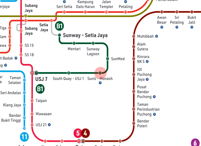 SunU-Monash station map