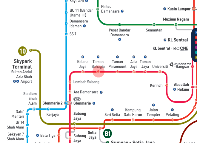 Taman Bahagia station map