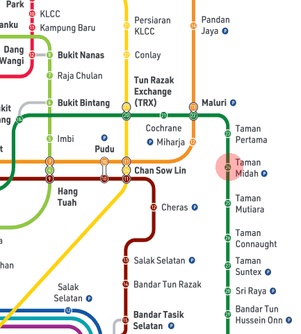 Taman Midah station map