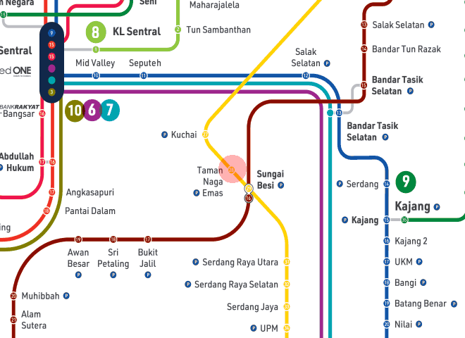 Taman Naga Emas station map