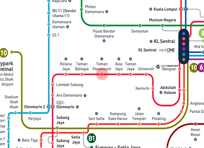 Taman Paramount station map