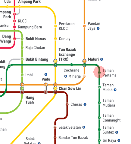 Taman Pertama station map