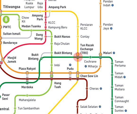 Tun Razak Exchange (TRX) station map