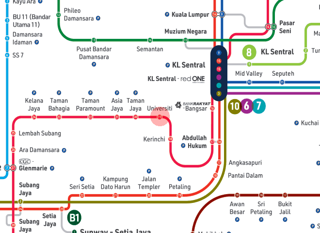 Universiti station map