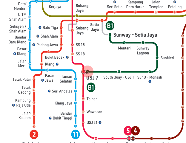 USJ 7 station map