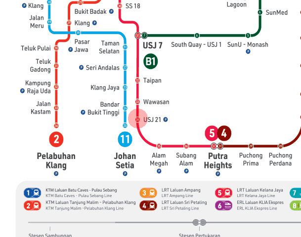 USJ21 station map