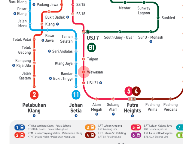 Wawasan station map