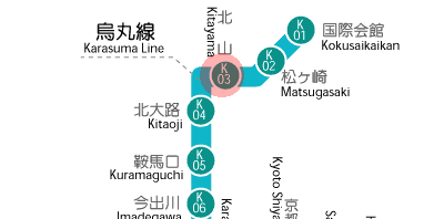 K03 Kitayama station map