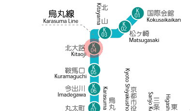 K04 Kitaoji station map