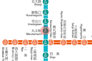 K07 Marutamachi station map