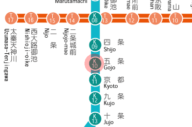 K10 Gojo station map