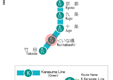 K14 Kuinabashi station map