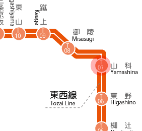 T07 Yamashina station map