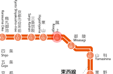T09 Keage station map