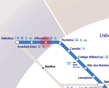 Alfornelos station map