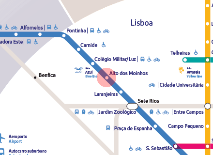 Alto dos Moinhos station map