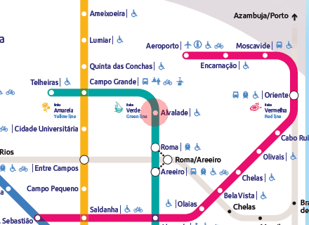 Alvalade station map