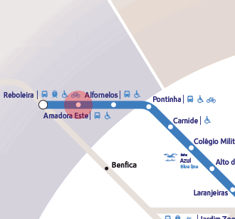 Amadora Este station map