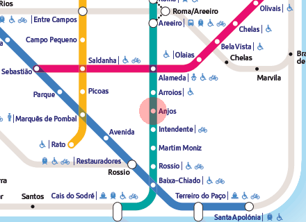 Anjos station map