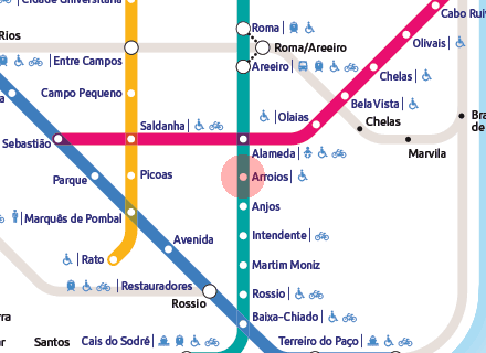 Arroios station map