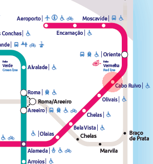 Cabo Ruivo station map