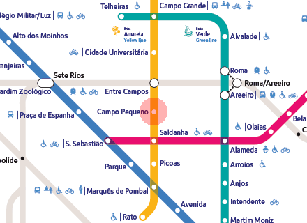 Campo Pequeno station map