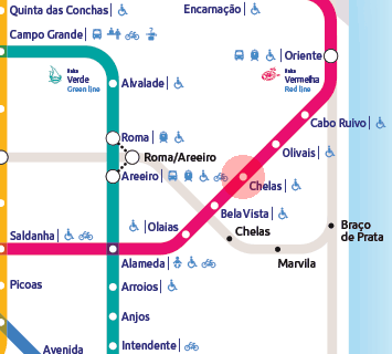 Chelas station map