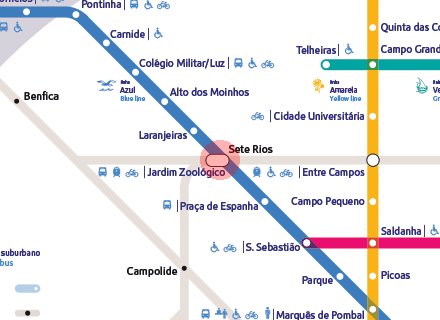 Jardim Zoologico station map