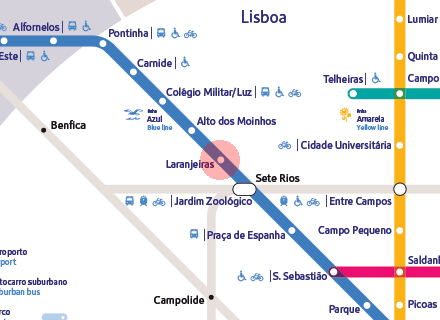 Laranjeiras station map