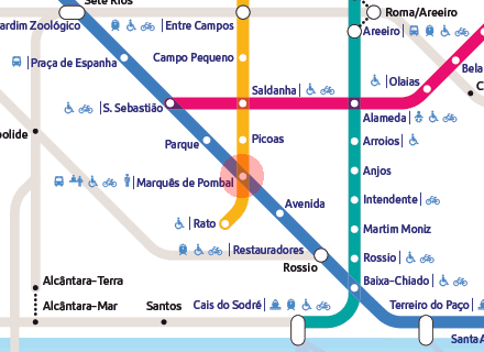 Marques de Pombal station map